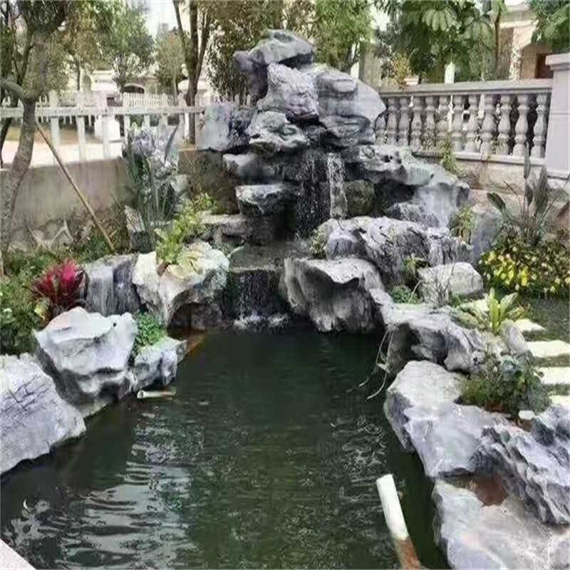 兖州庭院假山鱼池图片