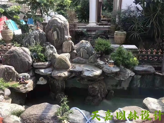兖州假山流水喷泉鱼池制作